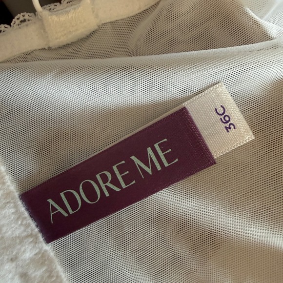 Adore Me White Floral Lace Longline Bra Bralette Bustier Corset 36C - Picture 6 of 7